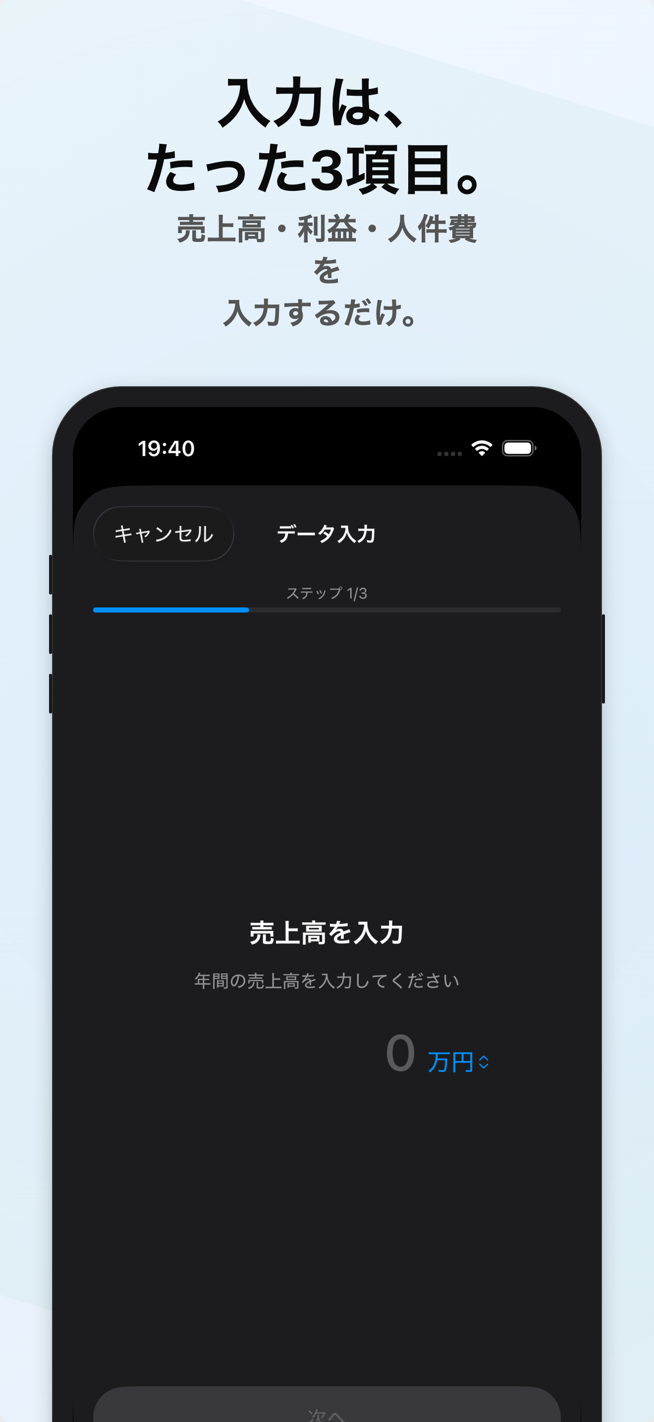 経営改善ナビのデータ入力画面
