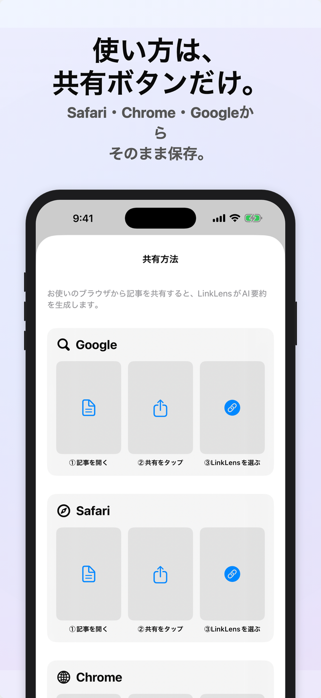 保存した記事とお気に入りを表示した画面