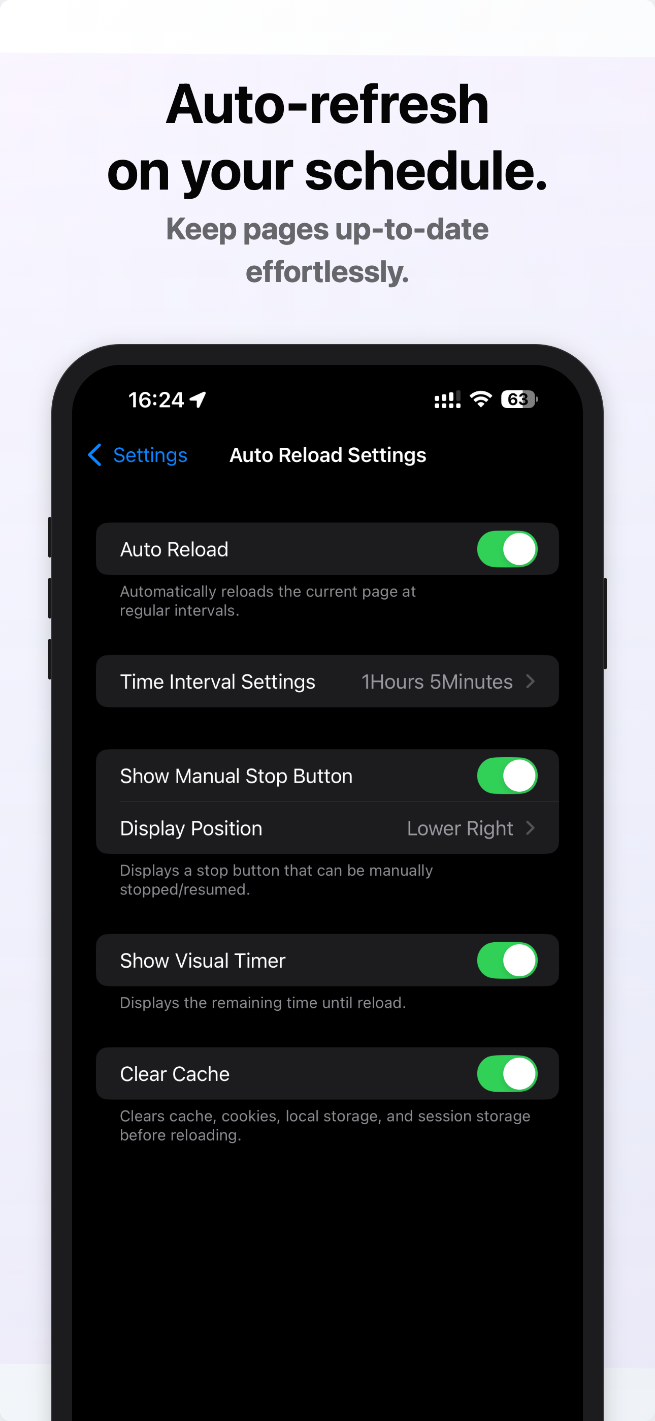 Auto Reload Settings