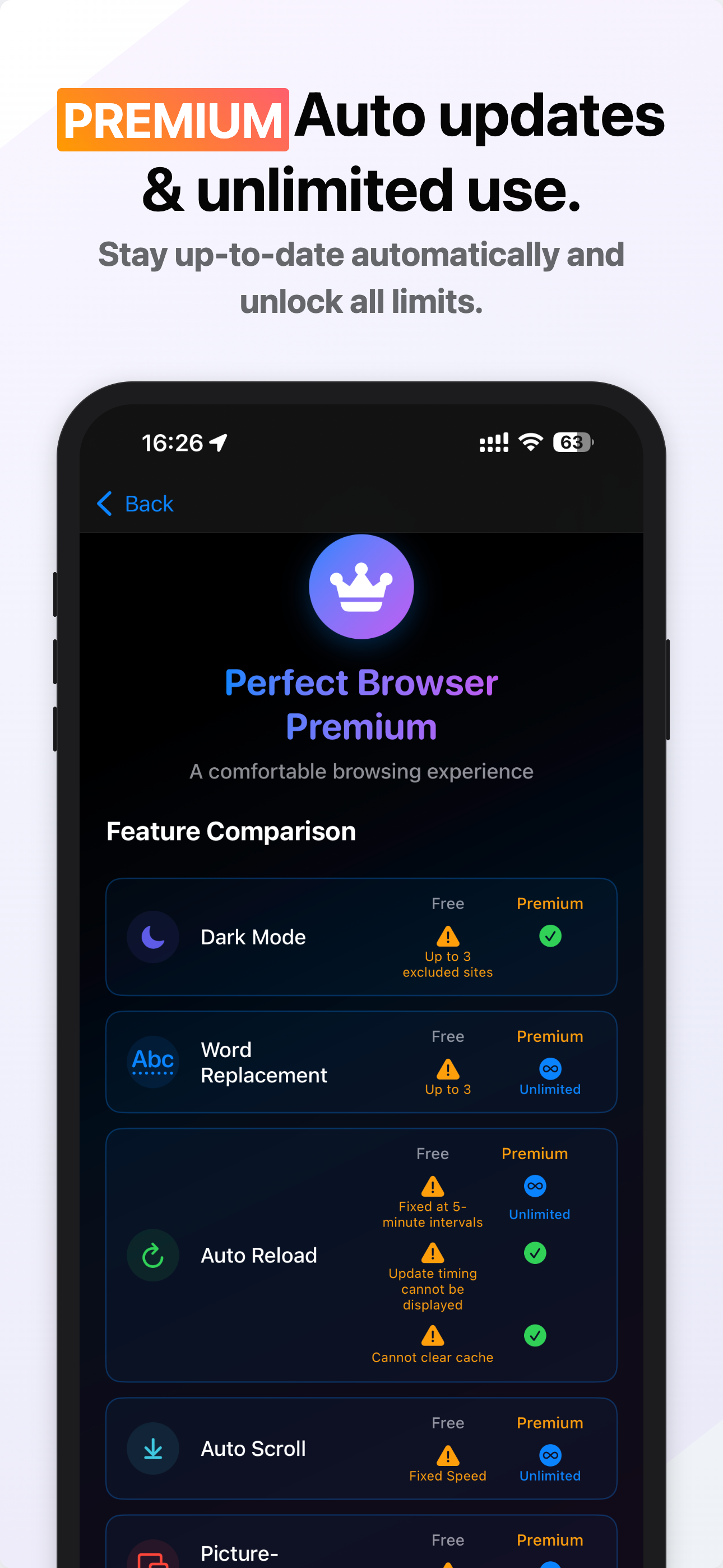 Premium Settings